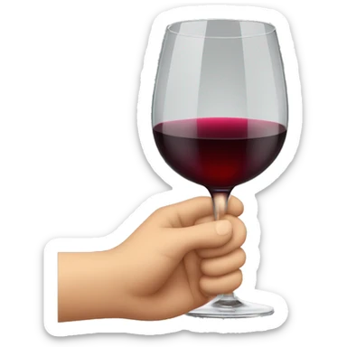 Glass of wine in a hand sticker