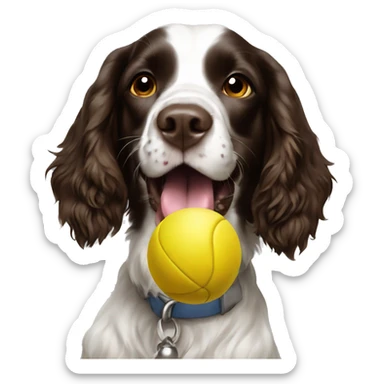 English springer spaniel playing fetch sticker