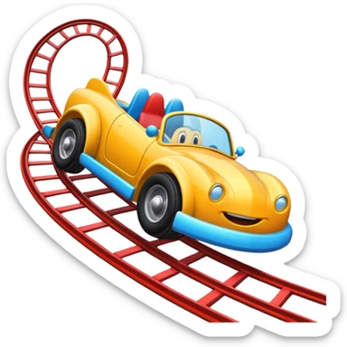 roller coaster car on track sticker