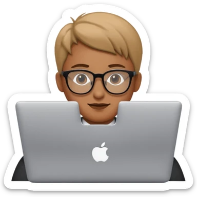 person working working on a laptop sticker