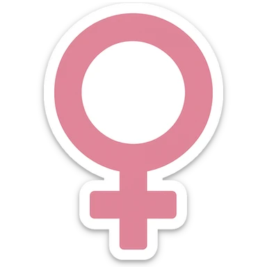 female gender symbol, flat pink, ultra-minimal, color icon style, suitable for Discord role icon sticker