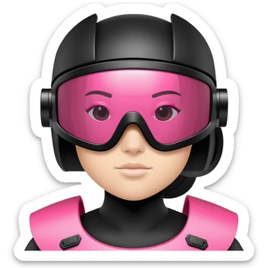 sporty pink shield visor sunglasses with thick frame and reinforced corners, armored robust look, massive build, one-piece lens with protective coating sticker