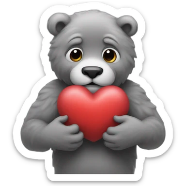 heart hugging heart  sticker