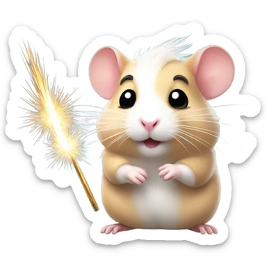 Christmas hamster with sparkler sticker