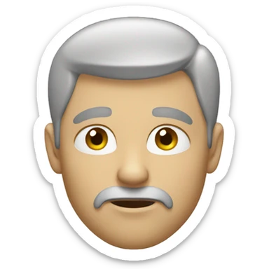 White man thinking about something sticker