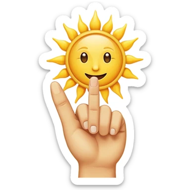 The sun being sad sticking up the middle finger sticker
