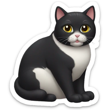 fat black cat wearing crocks sticker
