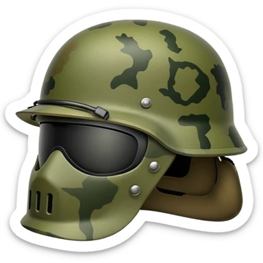 military helmet in camouflage sticker