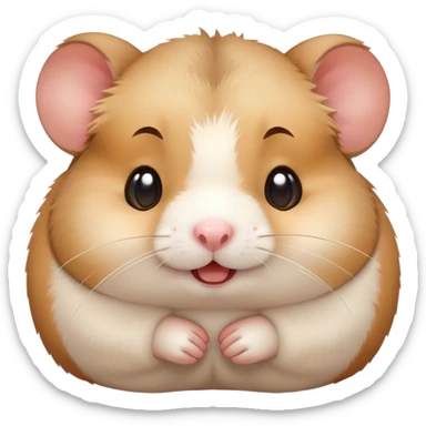 cute hamster with grimacing expression and stuffed cheeks sticker