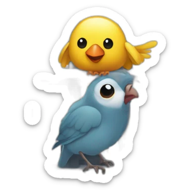 A child in a large bird with his head sticking out the window sticker