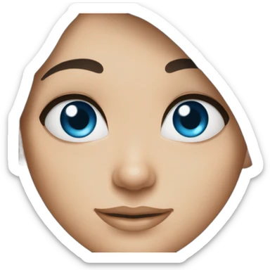 Blue eyed brunette sticker