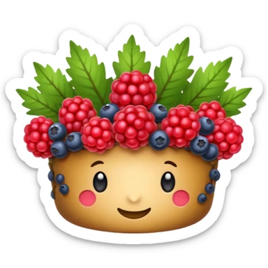 berry crown made of mixed forest fruits sticker