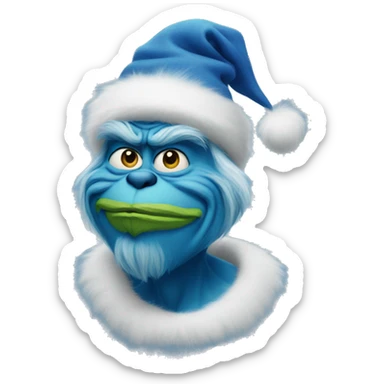 Blue grinch sticker