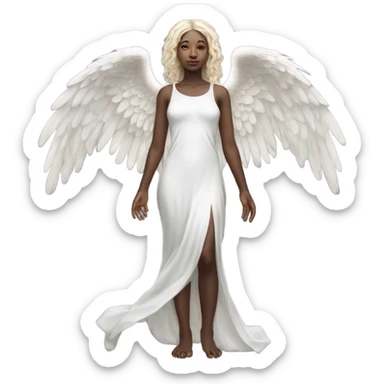 Hyper Realistic pale angel full body with halo sticker