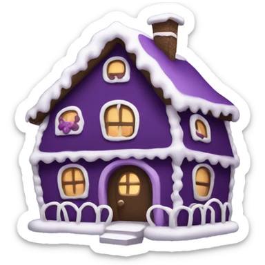 Cosy dark purple gingerbread house  sticker