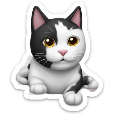 Black and white cat in pajamas sticker