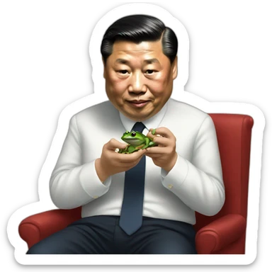 President Xi eating a frog sticker