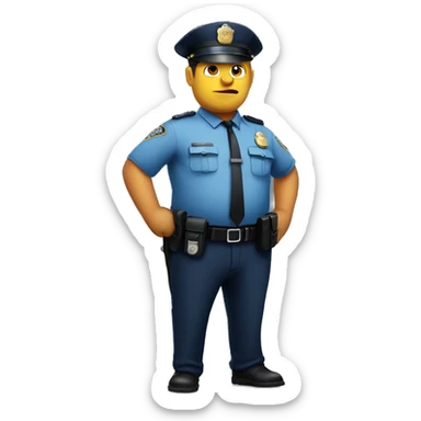 Policemen with big belly sticker