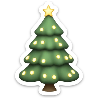 Sage green christmas tree with lights no decorations sticker