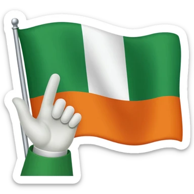 Irish flag with hands waving sticker