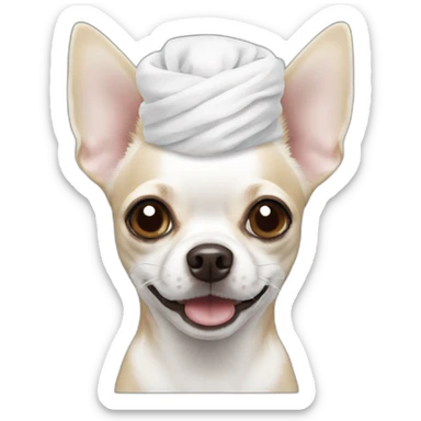 chihuahua with a white turban sticker