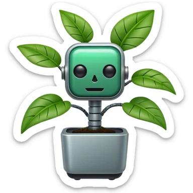 robotic house plant sticker