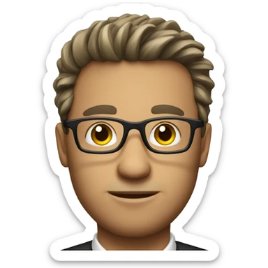 a business man with cool hair and eyeglasses sticker