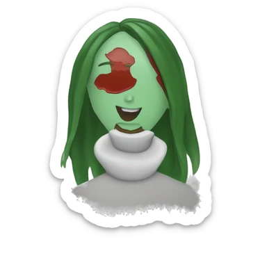 девушка с зелеными глазами и красными длинными волосами  sticker