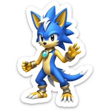 Mechanical Furry Cute Shiny Sonic-Zeraora-WickerBeast-Protogen-Primagen-Fakémon Full Body sticker
