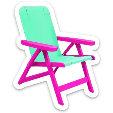 Realistic mint green and hot pink folding outdoor lawn chair. sticker