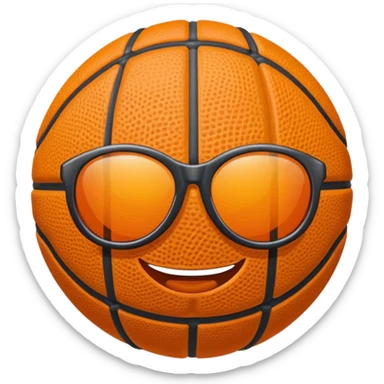 Ballon de basket avec lunettes de soleil  sticker