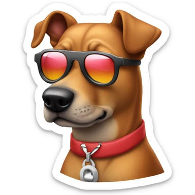 Perro salchicha con gafas modo gangsta sticker