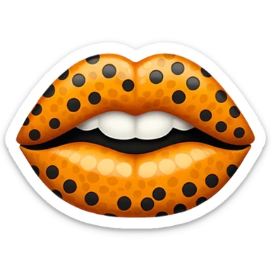 cheetah print lips emoji sticker