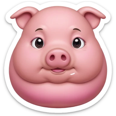 fat pig wearing swaet sticker