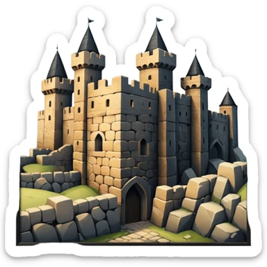 ancient fortified city with high wall sticker