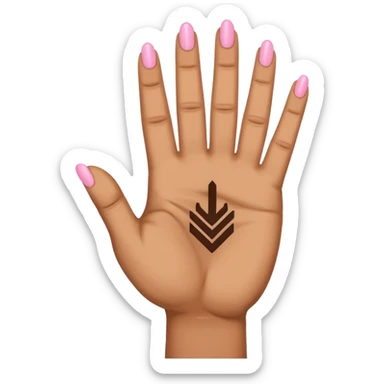 hand with rock symbol with the middle and index finger crossing over, middle behind index sticker