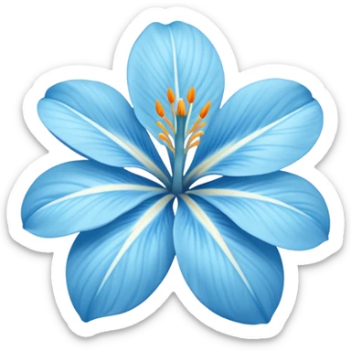 pastel blue Tropical flower sticker