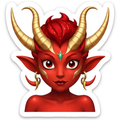 red glitter imp lust sticker