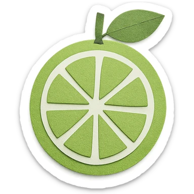 paper craft style green grapefruit sticker
