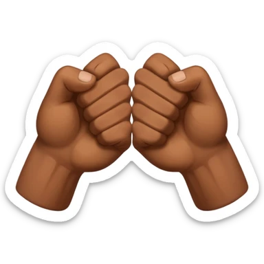 Left and Right fist from the top Perspektive with the Arms crossed over at the wrists  sticker