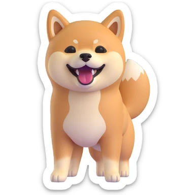 shiba inu standing, laughing sticker
