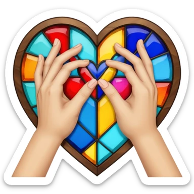 Manos de corazon de colores sticker
