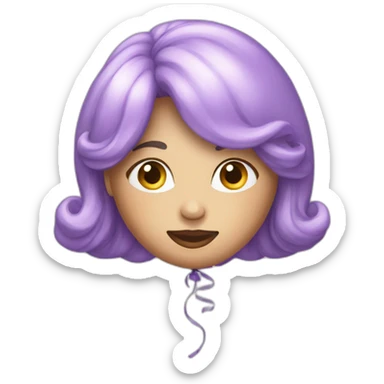 Lilac pretty face balloon sticker