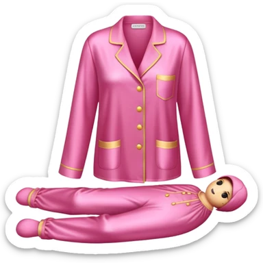 Pijama rosa de seda sticker