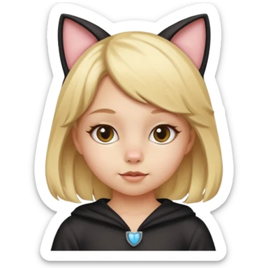 blonde girl kid in cat costume sticker