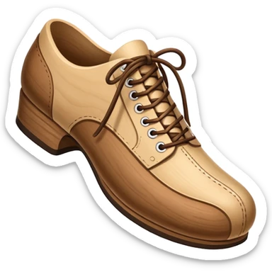 Un zapato de madera estilo Polonia . El zapato está tallado a mano. Pero de madera  peo que no tenga cordón para desatar sticker
