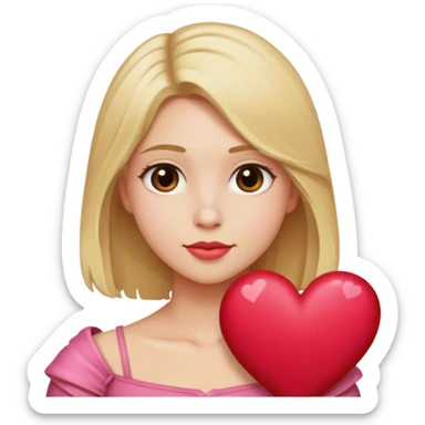 Shoulder length blonde valentine sticker