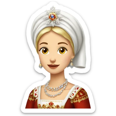 tradition russian lady in kokoshnik sticker