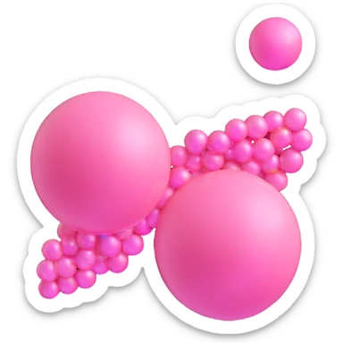 pink bubble gum with sparkles sticker