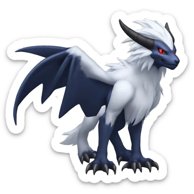Edgy Cool Nargacuga-Absol-Pokémon Full Body Detailed High Quality sticker